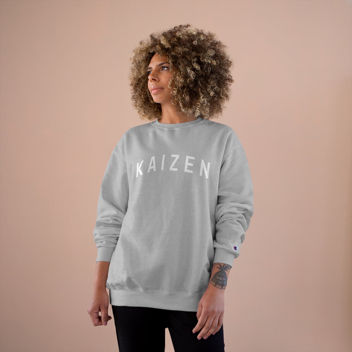 KAIZEN COLLEGE - CHAMPION SWEATER - LIGHT STEEL