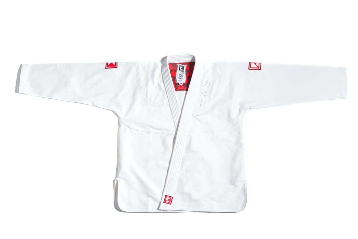 CLASSIC KIMONO - WHITE W/ RED